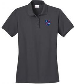 Ladies Ring Spun Pique Polo, Charcoal